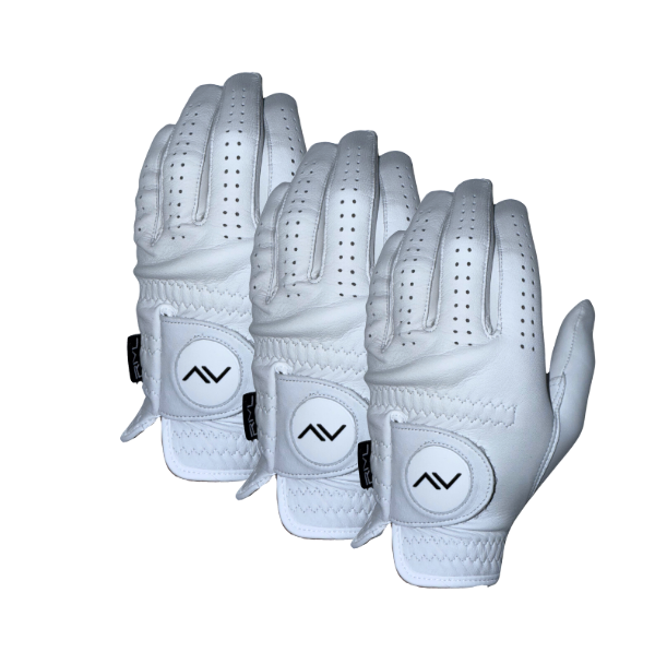 Premium Cabretta Leather - Medium Right-Handed Golfer Glove 3 Pack